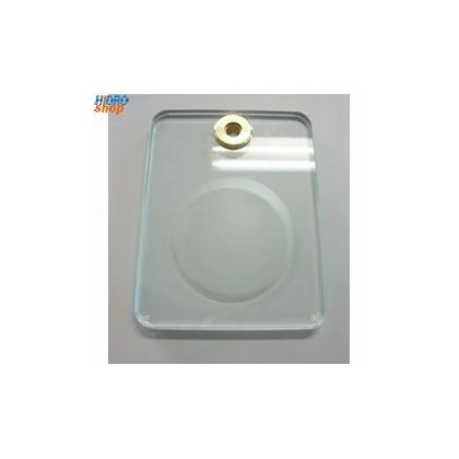Base Cristal Vidro para Saboneteira Deca Quadrado Com Dourado - 4670003