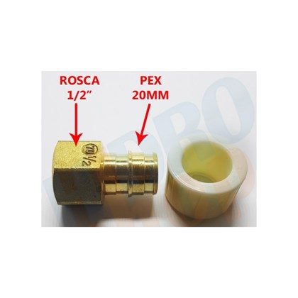 Conector Fixo Femea Para Pex-B Latão 20mm X 1/2" - GX109AY034
