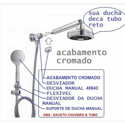 Desviador Para Chuveiro Deca Aquamax Dream e Aquamax Tubo Reto - 1982cesp