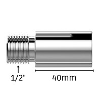 Extensão para Chuveiros e Torneiras Cromado de 40mm Rosca 1/2" - 171502