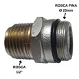 Niple Adaptador 1/2 para Tubo Chuveiro Importado Rosca Fina - 499TBIMP