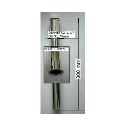 Pescoço Prolongador de Sifão Cozinha 1.1/4x 30cm Cromado - 3000115